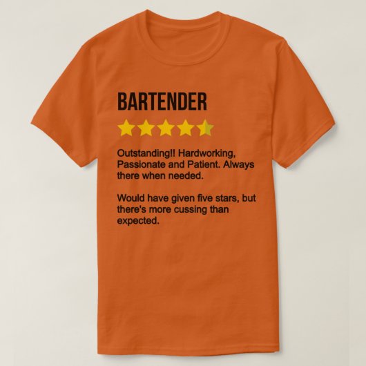 Bartender Review T-shirt (Design voorkant)