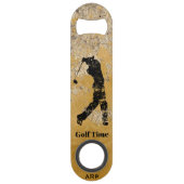 *~* Bartender Rough Gold en Tan Textured Golfer Speed Flessenopener (Achterkant)