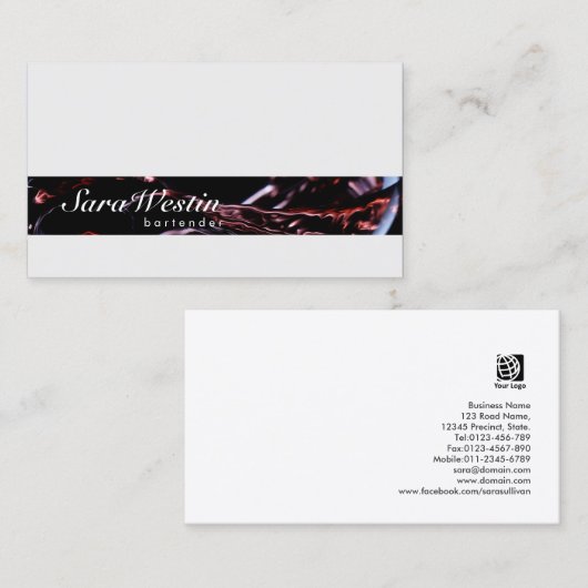 Bartender Script Wine Flow Visitekaartje (Voorkant / Achterkant)