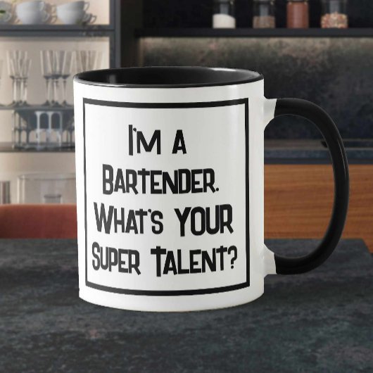 Bartender Super Talent. Barman Deux Tone Café Mug