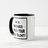 Bartender Super Talent. Barman Two Tone Coffee Mok (Voorkant links)