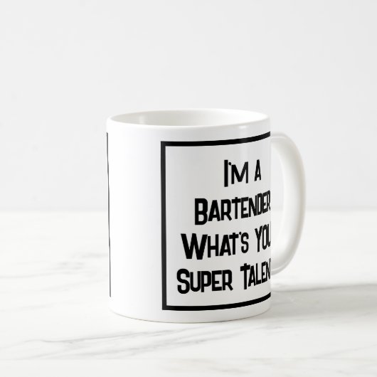 Bartender Super Talent. Café Mug (Devant droit)