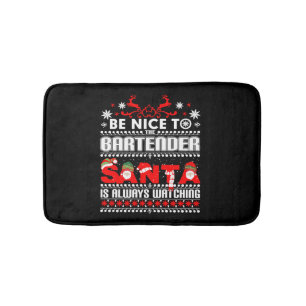 Bartender Ugly KerstSweater Gift Funny Barten Badmat