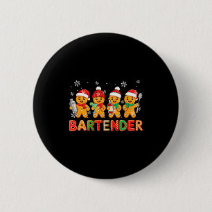 Bartender Vacaturegroep Kerstman Peperkoek Kerstko Ronde Button 5,7 Cm