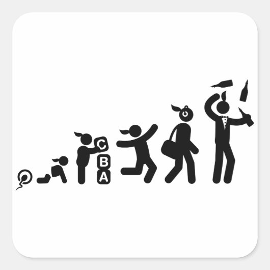 Bartender Vierkante Sticker (Voorkant)