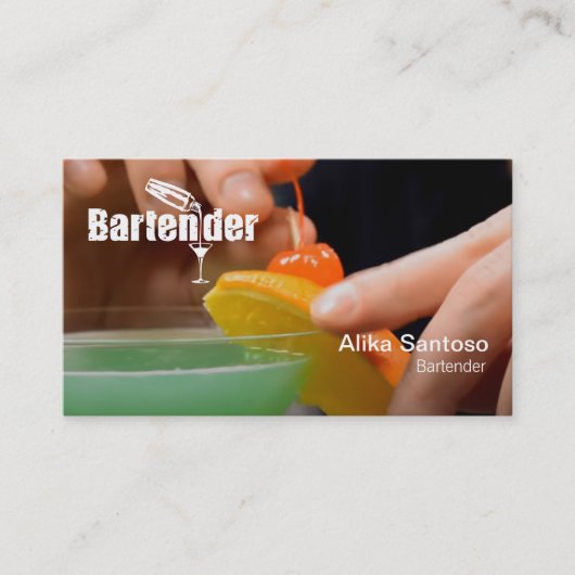 Bartender Visitekaartje (Voorkant)