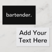 Bartender Visitekaartje (Voorkant / Achterkant)