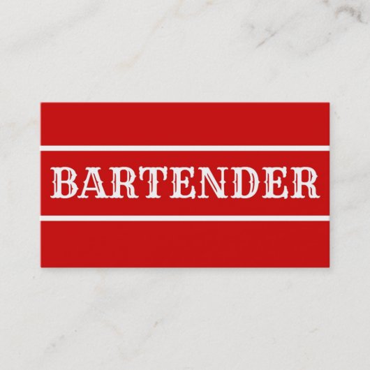Bartender Visitekaartje (Voorkant)
