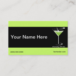 Bartender Visitekaartje Martini Glasses