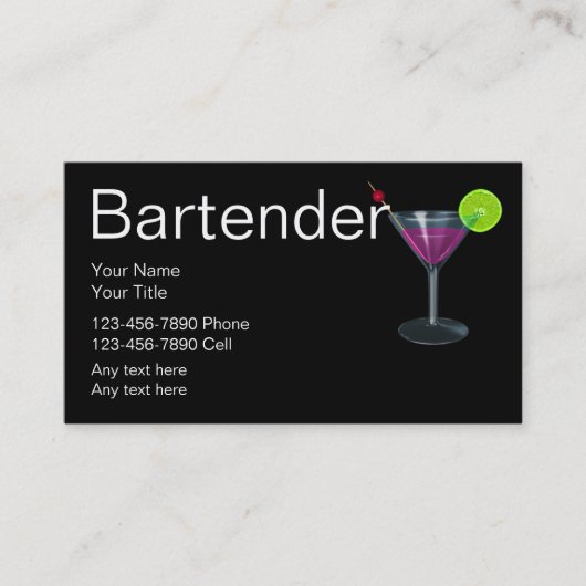 Bartender Visitekaartjes (Voorkant)