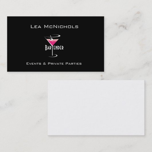 Bartender Visitekaartjes Sjabloon Martini (Voorkant / Achterkant)