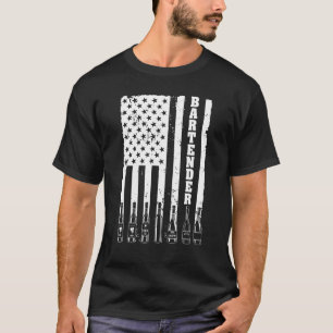 Bartender voor vrouwen Vlag Patriotic Bartendi T-shirt