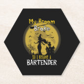 Bartender Witch Halloween Kartonnen Onderzetters (Voorkant)