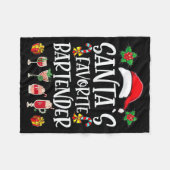 Bartender Xmas Gift Santa's Favorite Bartender Chr Fleece Deken (Voorkant (Horizontaal))