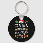 Bartender Xmas Gift Santa's Favorite Bartender Chr Sleutelhanger (Voorkant)
