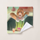 Bartending Dog in Retro Bar (Gant de toilette)