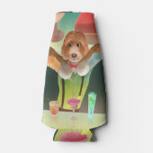 Bartending Dog in Retro Bar Flesjeskoeler (Voorkant)