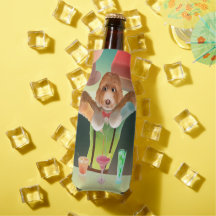 Bartending Dog in Retro Bar