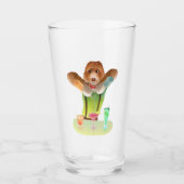 Bartending Dog in Retro Bar Glas (Voorkant)