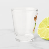 Bartending Dog in Retro Bar Shot Glas (Links)