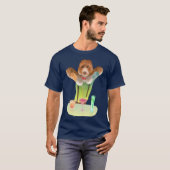 Bartending Dog in Retro Bar T-shirt (Voorkant volledig)