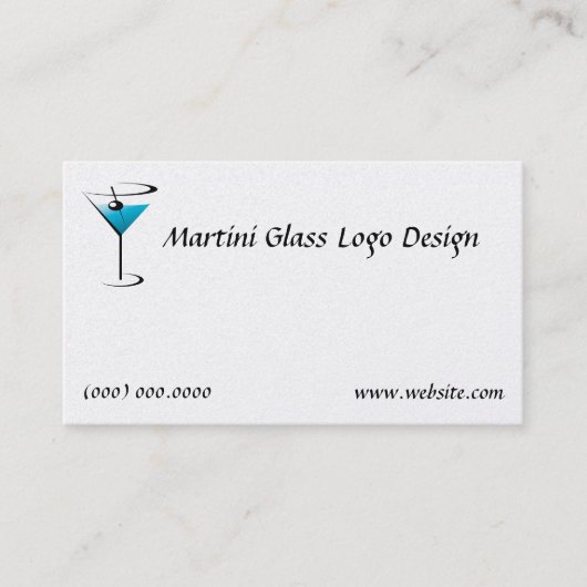 Bartending Visitekaartje Martini Glass Logo (Voorkant)
