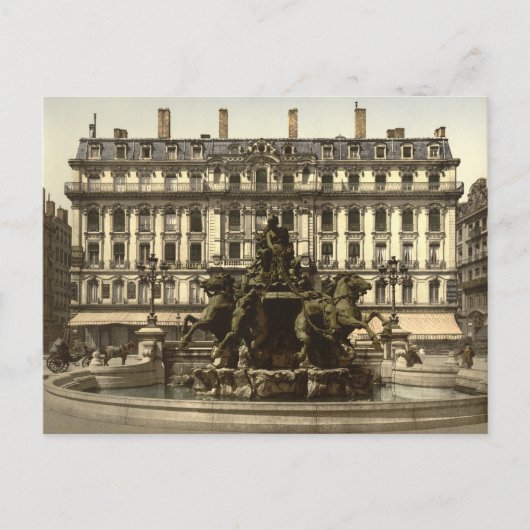 Bartholdi Fountain, Lyon, Frankrijk Briefkaart (Voorkant)
