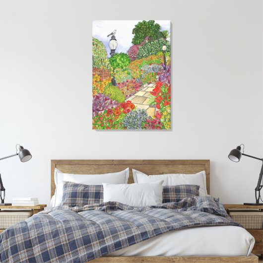 Bartholdi Park Washington DC | Mockingbird Gardens Canvas Afdruk (Insitu (Slaapkamer))