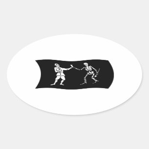 Bartholomew Roberts Vlagsticker Ovale Sticker