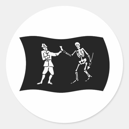 Bartholomew Roberts Vlagsticker Ronde Sticker (Voorkant)
