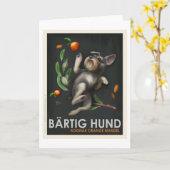 Bartig Hund Kaart (Gele Bloem)