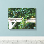 Bartlett Pears op Tree Hitching Post Canvas Afdruk (Insitu (Houten vloer))