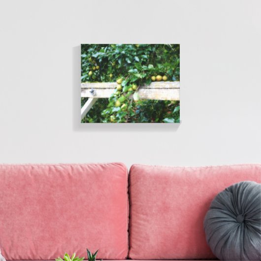 Bartlett Pears op Tree Hitching Post Canvas Afdruk (Insitu (Woonkamer))