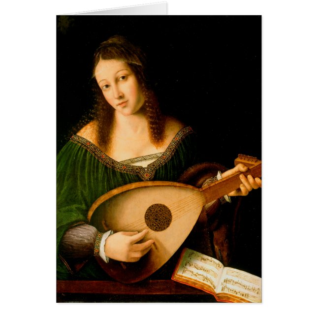 Bartolomeo Veneto Lady Jouer Lute Portrait Art (Devant)