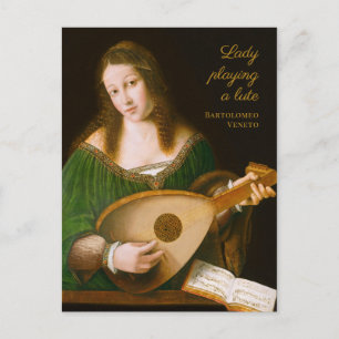 Bartolomeo Veneto Lady speelt een lute CC1160 Briefkaart
