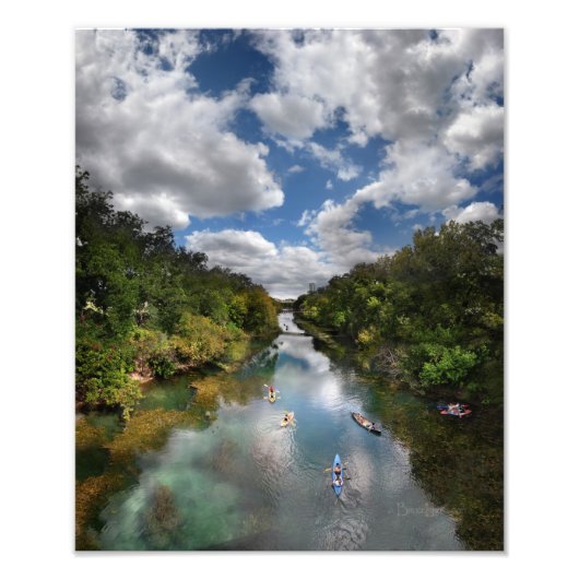 Barton Creek Kayaks - Austin Texas Foto Afdruk (Voorkant)