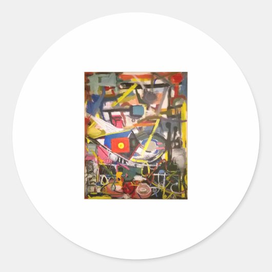 Barton Springs Abstract Jeff Hankamer Artjunkhaus Ronde Sticker (Voorkant)
