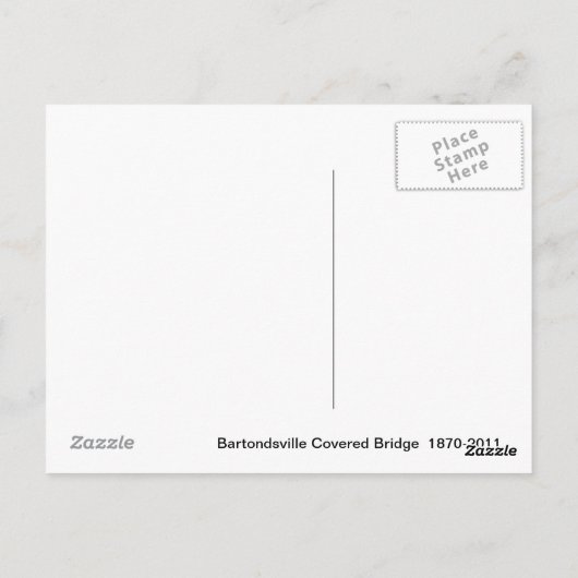 Bartonsville Covered Bridge Briefkaart (Achterkant)