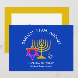 BARUCH ATAH ADONAI   Hanukkah Blessings Feestdagenkaart