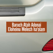 Baruch Atah Bumpersticker (wit) (Op auto)