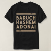 Baruch Hashem Adonai - Hebrew Messianic Christelij T-shirt (Design voorkant)