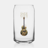 Barware glas met Sage City bandontwerp. (Achterkant)