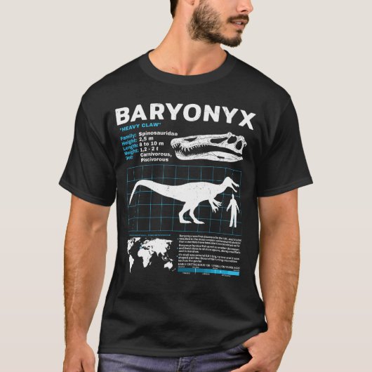 Baryonyx Fiche technique fossile T-Shirt (Devant)