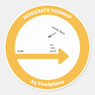 Bas autocollant de régime de FODMAP pour les
