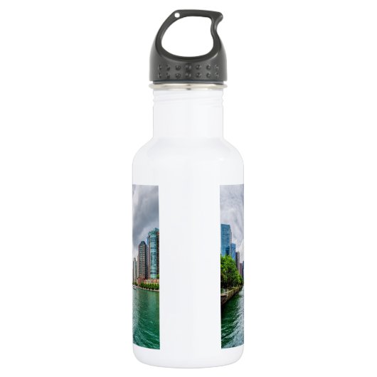 Bas Chicago River Bouteille en acier inoxydable (Devant)