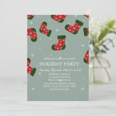 Bas de Noël bleu Fête de Noël invitation (Debout devant)