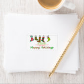 Bas de Noël Joyeux étiquette de adresse de vacance (En situation)
