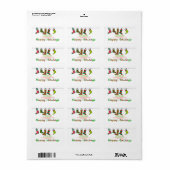 Bas de Noël Joyeux étiquette de adresse de vacance (Feuille entière)