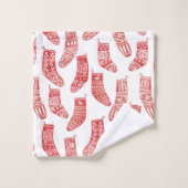 Bas de Noël nordique Motif rouge et blanc (Gant de toilette)