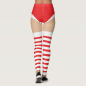 Bas de Noël rayés séduisants en legging (Dos)